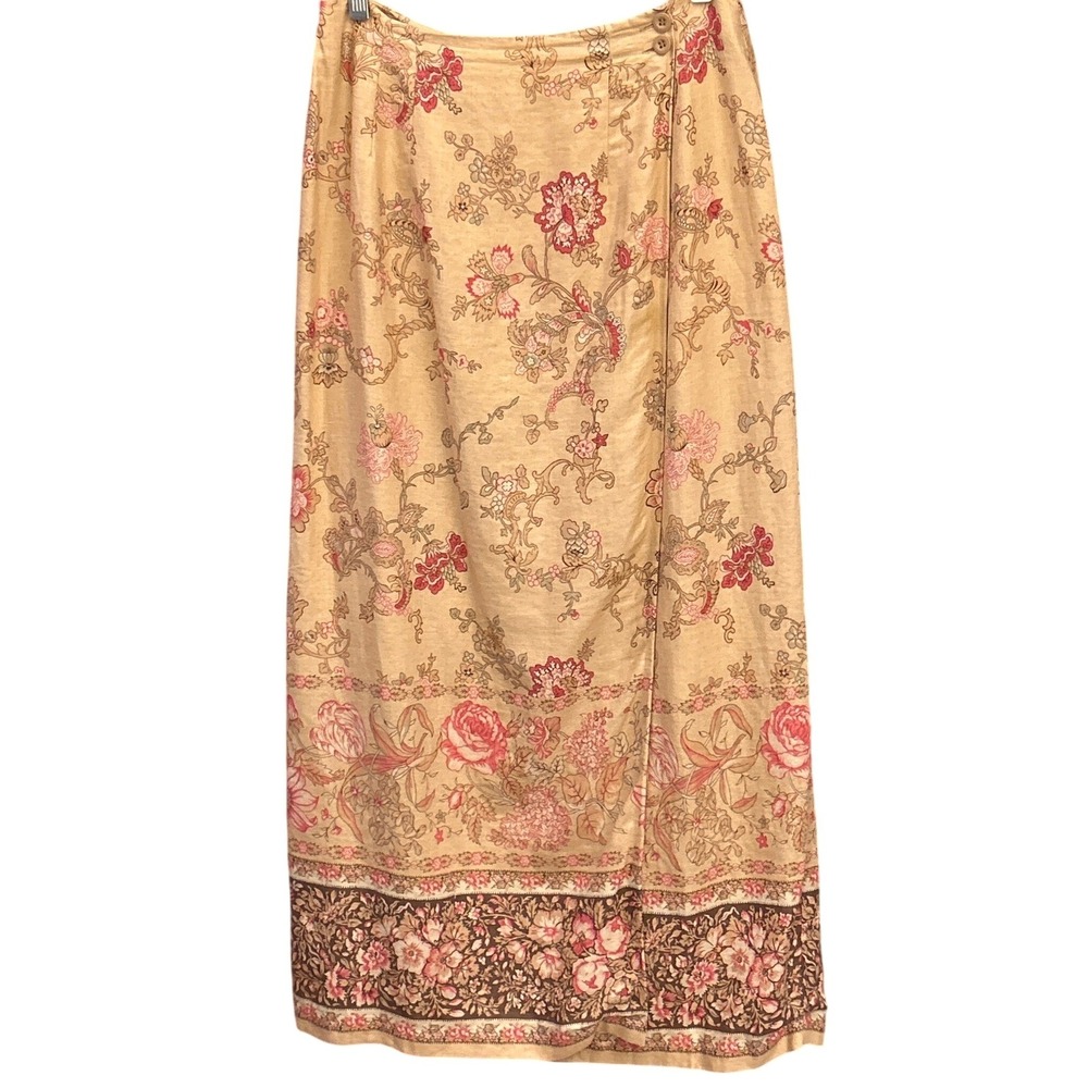 Vintage Charter Club Maxi Skirt Cottagecore Floral Boho 10P Grunge Edgy Prairie